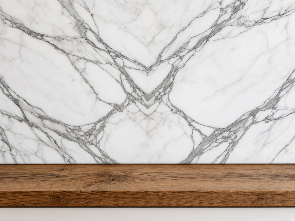 Bookmatched marble backsplash